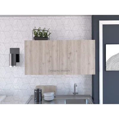 Streamdale Furniture Streamdale Shelburne 2-door 2-compartment Wall Cabinet White And Light Grey In Neutral