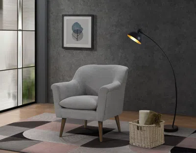 Streamdale Furniture Streamdale Shelby Woven Fabric Oversized Armchair In Gray
