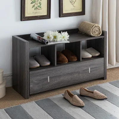 Streamdale Furniture Streamdale Shoe Bench Distressed Grey In Gray