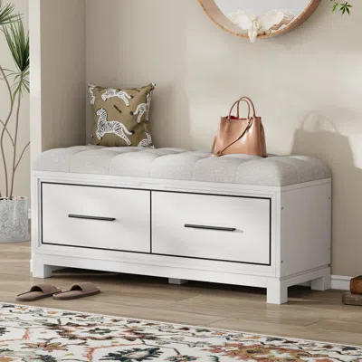 Streamdale Furniture Streamdale Shoe Bench With Cushion & Storage - Entryway, Hallway