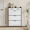 Streamdale Furniture Streamdale Shoe Cabinet 3 Doors, 2 Drawers, Pvc Design
