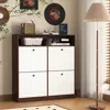 Streamdale Furniture Streamdale Shoe Cabinet 4 Flip Drawers, Freestanding, Anti-tip