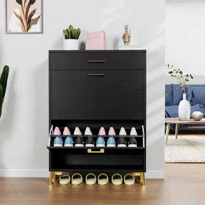 Streamdale Furniture Streamdale Shoe Cabinet For Home Or Office Use In Black