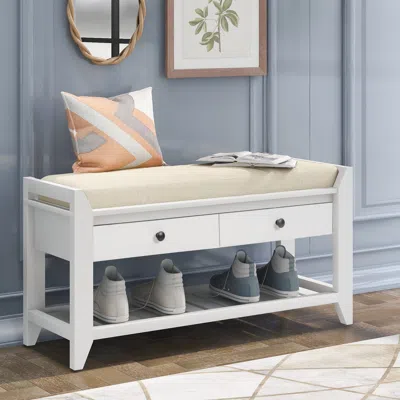 Streamdale Furniture Streamdale Shoe Rack With Cushioned Seat And Drawers