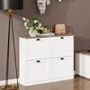 Streamdale Furniture Streamdale Shoe Storage Cabinet With 4 Flip Drawers - White