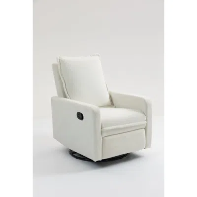 Streamdale Furniture Streamdale Short Plush Manual Button Armchair Sofa In White