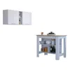 Streamdale Furniture Streamdale Sierra White & Oak 7-shelf 4-door Kitchen Set