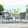 Streamdale Furniture Streamdale Silver Aluminum Lounge Chairs (set Of 2) With Rope Accents And Cushions