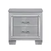 Streamdale Furniture Streamdale Silver Finish Nightstand With Alligator Embossed Drawers