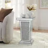 Streamdale Furniture Streamdale Silver Mirrored Crystal End Table - Modern Accent Side Table In Gray