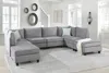 Streamdale Furniture Streamdale Simona Gray Velvet 8 Piece Modular Sectional Sofa
