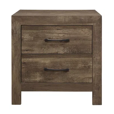 Streamdale Furniture Streamdale Simple Look Rustic Brown Finish 1 Piece Nightstand Of Drawers Black