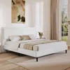 Streamdale Furniture Streamdale Simple Modern Camel Plush Soft Bed Comfortable Backrest Bedroom Bed,king In White