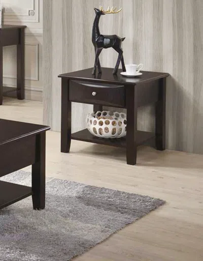 Streamdale Furniture Streamdale Simple Modern Look Wooden End Table Living Room Sofa Side Table In Brown