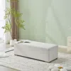 Streamdale Furniture Streamdale Simple White Long Ottoman, Practical Furniture For Living Room And Bedroom In White