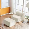 Streamdale Furniture Streamdale Single Foam Compression Sofa Chair With Footrest + Pillow