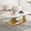Streamdale Furniture Streamdale Sintered Stone Coffee Table With Stainless Steel Base