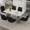 Streamdale Furniture Streamdale Sintered Stone Dining Set 6 Shell Chairs With 63" Table