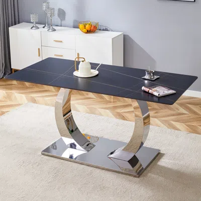 Streamdale Furniture Streamdale Sintered Stone Dining Table - Durable & Elegant (63x31.5")