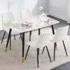 Streamdale Furniture Streamdale Sintered Stone Dining Table Set With Pu Chairs