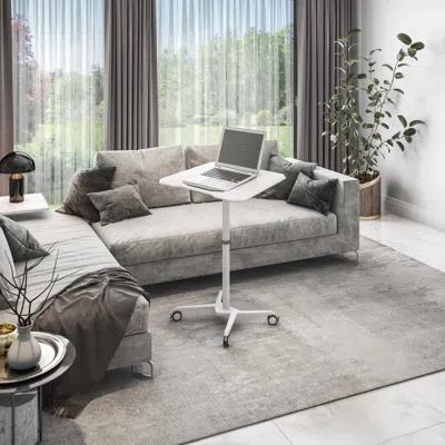 Streamdale Furniture Streamdale Sit To Stand Mobile Laptop Computer Stand With Height Adjustable In Gray