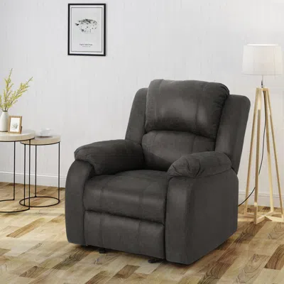 Streamdale Furniture Streamdale Slate Linen Manual Recliner - Supreme Comfort & Style