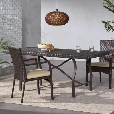 Streamdale Furniture Streamdale Sleek 70" Wicker Dining Table For Patio Expansions