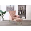 Streamdale Furniture Streamdale Sleek Accent Chair With Ottoman In Pink