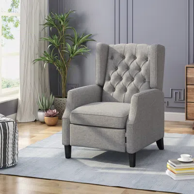 Streamdale Furniture Streamdale Sleek Mid-century Modern Pushback Recliner For A Hollywood-inspired Living Room In Gray