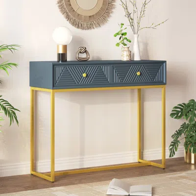 Streamdale Furniture Streamdale Sleek Modern Console Table With Stripe Design