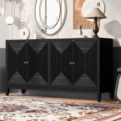Streamdale Furniture Streamdale Sleek Storage Cabinet Vertical Line Design