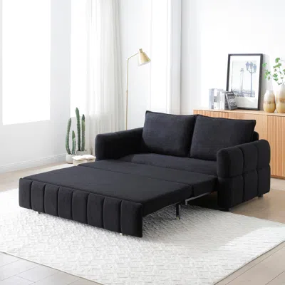 Streamdale Furniture Streamdale Sleeper Sofa Bed - Pull Out Couch With Chaise - Black
