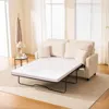 Streamdale Furniture Streamdale Sleeper Sofa Bed, Pull Out Couch, 2 Seater Linen Convertible Sofa - Beige In Neutral