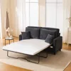Streamdale Furniture Streamdale Sleeper Sofa Bed, Pull Out Couch, 2 Seater Linen Convertible Sofa, Dark Gray In Gray