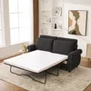 Streamdale Furniture Streamdale Sleeper Sofa Bed, Pull Out Couch, 2 Seater Linen Convertible Sofa, Dark Gray In White