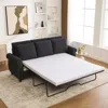 Streamdale Furniture Streamdale Sleeper Sofa Bed, Pull Out Couch, 3 Seater Sectional, Linen, Dark Gray In Black
