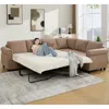 Streamdale Furniture Streamdale Sleeper Sofa Bed, Pull Out Couch, L Shaped Sectional, 104" Large, Brown In Neutral