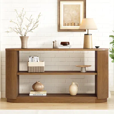 Streamdale Furniture Streamdale Slim Console Table With Shelf