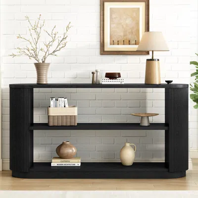 Streamdale Furniture Streamdale Slim Console Table With Shelf