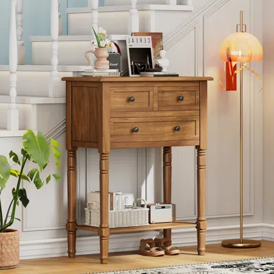 Streamdale Furniture Streamdale Slim Console Table With Storage (natural)