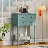 Streamdale Furniture Streamdale Slim Light Blue Console Table With Drawers