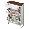 Streamdale Furniture Streamdale Slim Shoe Cabinet With 2 Flip Drawers, 1 Drawer & Organizer