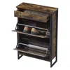 Streamdale Furniture Streamdale Slim Shoe Cabinet With Flip Drawers, Hidden Storage For Entryway