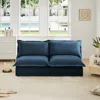 Streamdale Furniture Streamdale Slipcovered 2-seater Armless Sofa With Cushions, Chenille Fabric