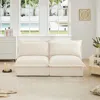 Streamdale Furniture Streamdale Slipcovered 2-seater Armless Sofa With Pillows, Chenille Fabric
