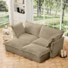 Streamdale Furniture Streamdale Slipcovered 2-seater Sofa With Ottomans, Corduroy, Camel