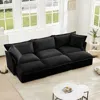Streamdale Furniture Streamdale Slipcovered 3-seat Sofa With Ottomans, Sleeper Sofa, Black