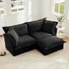 Streamdale Furniture Streamdale Slipcovered Sectional Sofa With Ottoman - Black