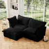 Streamdale Furniture Streamdale Slipcovered Sectional Sofa With Ottoman - Black Corduroy