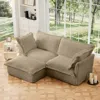 Streamdale Furniture Streamdale Slipcovered Sectional Sofa With Ottoman - Camel Corduroy